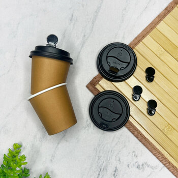 Copo de Papel Kraft 120 ml com Tampa e Stopper - 50 unidades