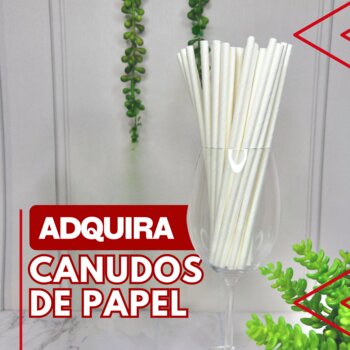 Promoção Canudo de Papel Branco 6 mm