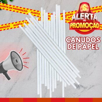 Promoção Canudo de Papel Branco 6 mm